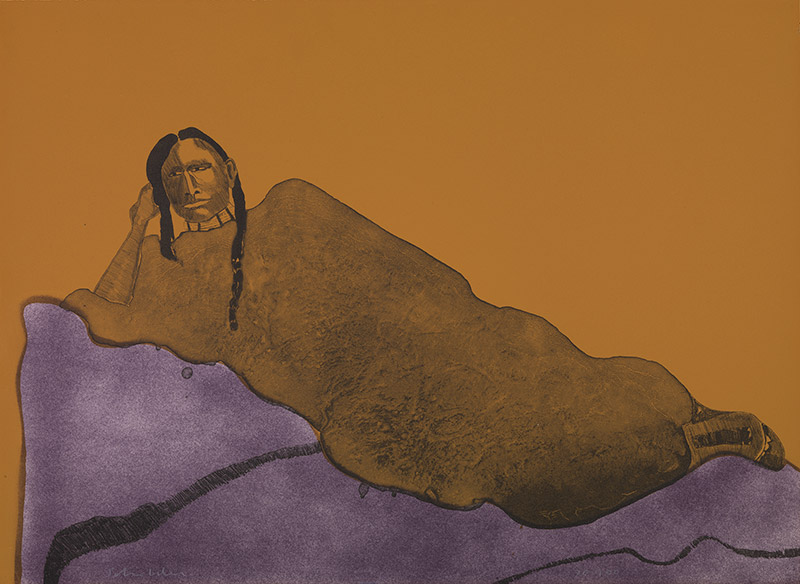 Exhibition details for: Fritz Scholder, Reclining Indian Woman, 1975